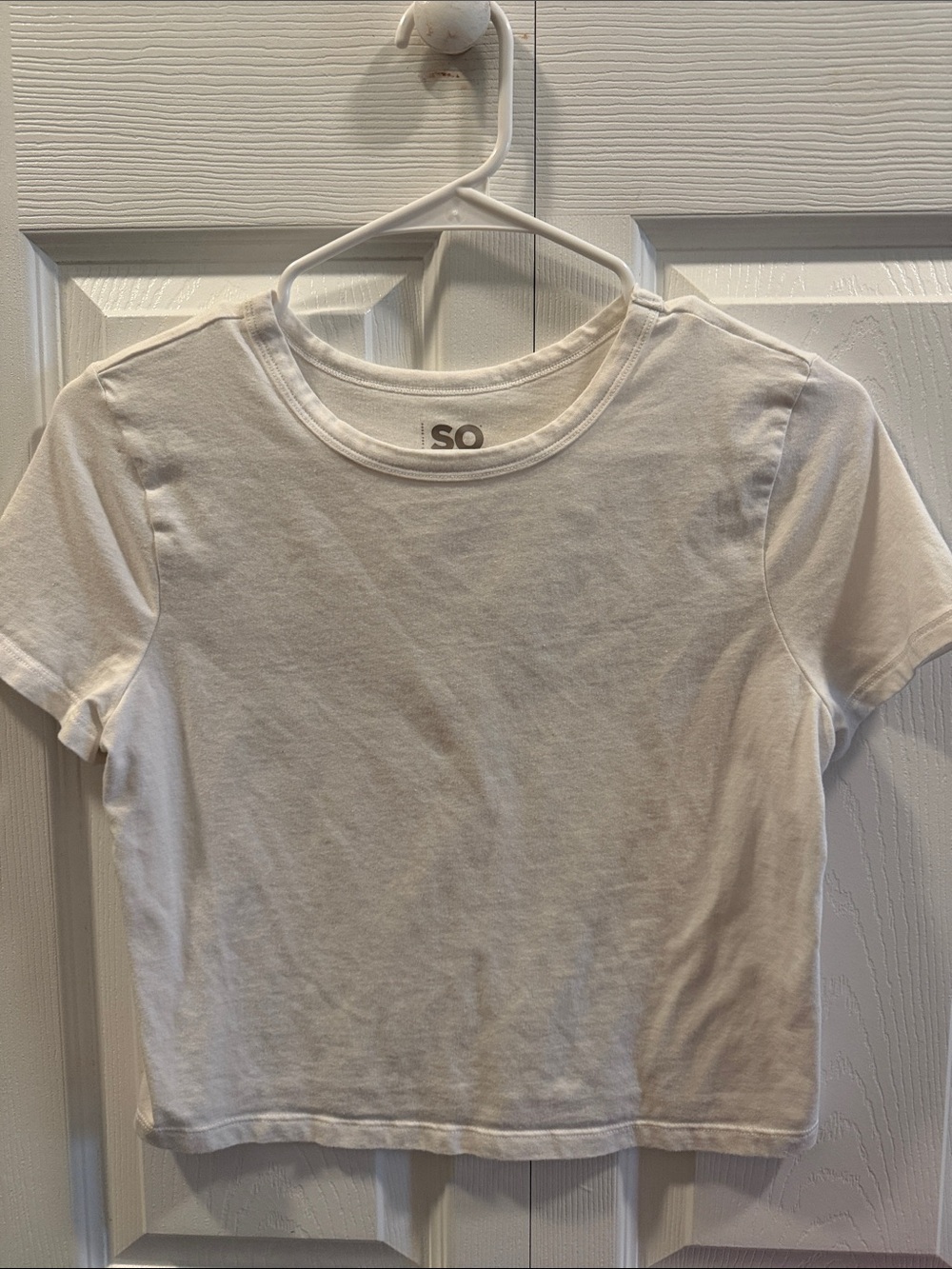 SO White Short Sleeve Crew Neck Tee for Kids